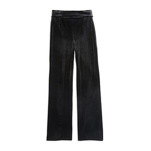 Aqua Girls' Velvet Fold Over Pants Big Girls - Black - Size L (10-12)